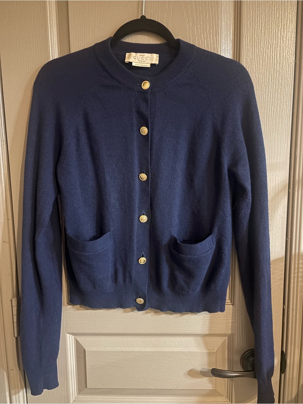 Gucci Women's Uniform 100% Wool Button-Front Cardigan